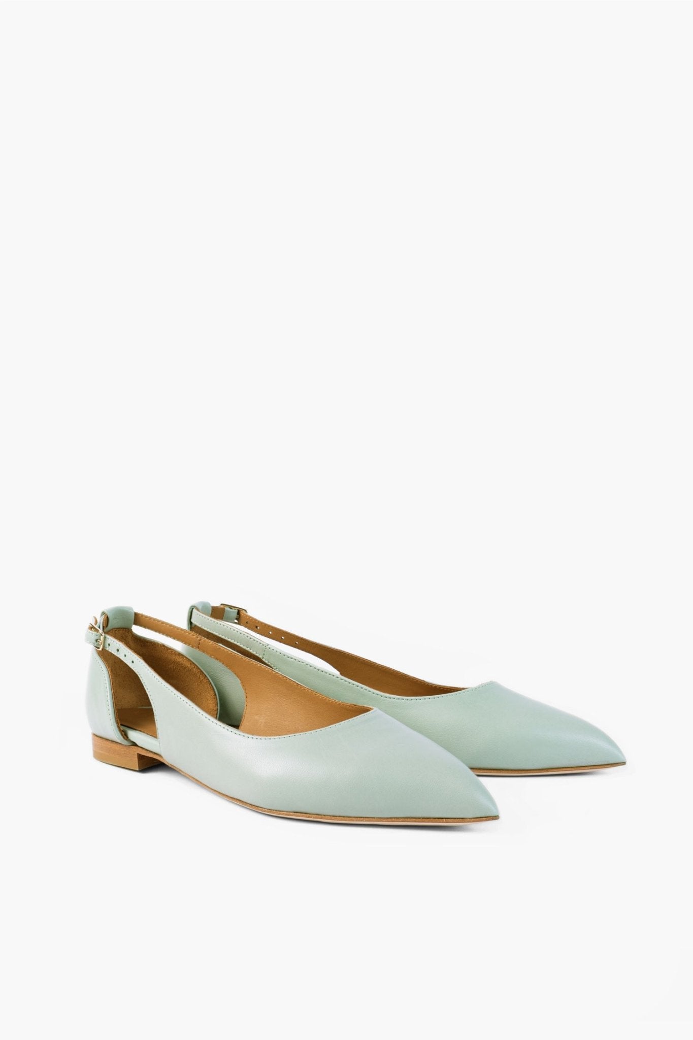 TRACY Ballerinas in Miami Mint, sustainable metal-free leather by Alina Schürfeld