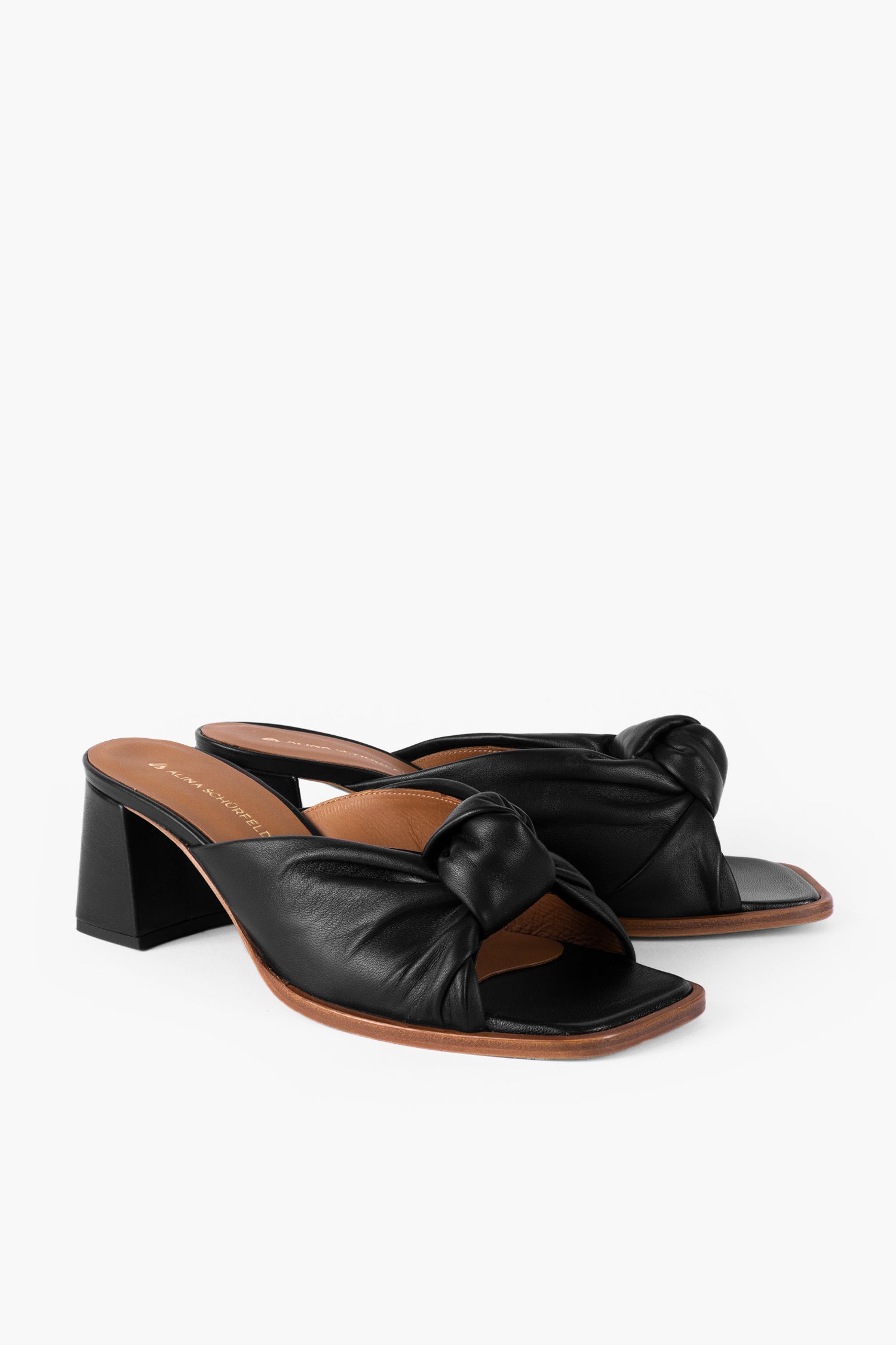 Black short heel sandals online