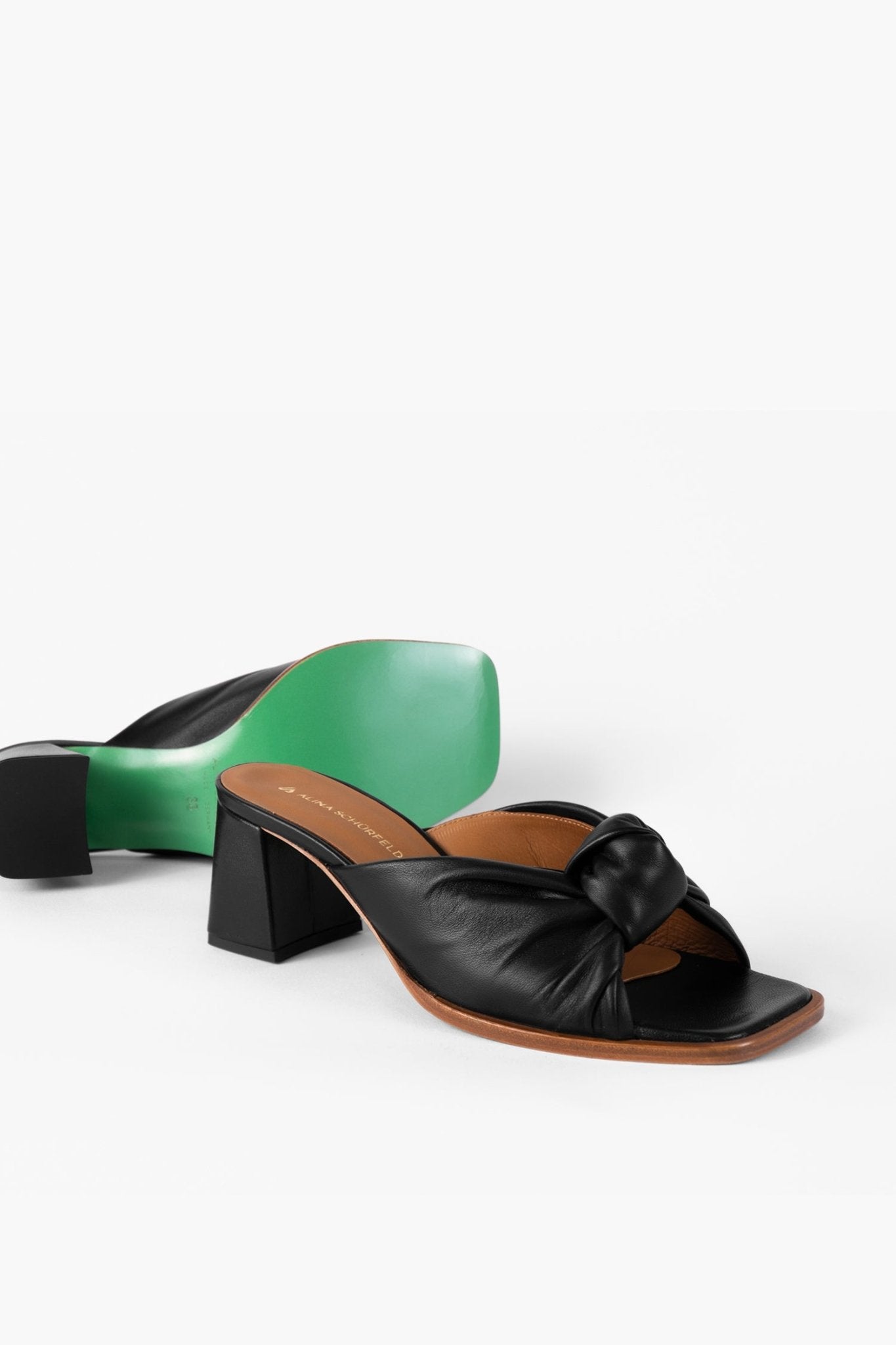 TILLY 55 Sandals with knot | Black Like Liquorice - ALINASCHUERFELD