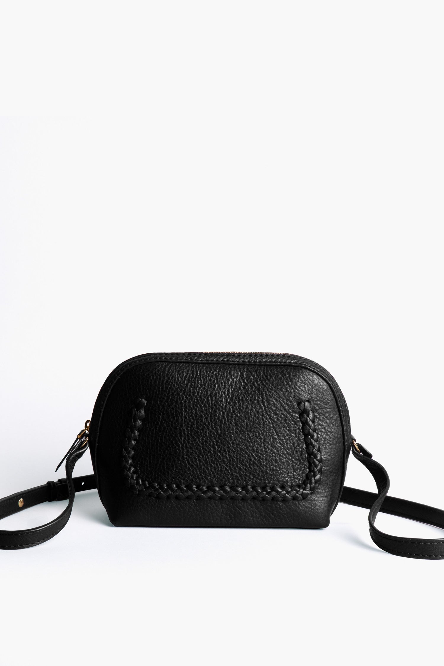 SKAI Mini Shoulder Bag Black Like Liquorice Signature Braiding Gold Hardware Alina Schürfeld Made in Hamburg