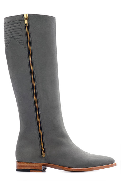 Grey coloured sustainable boot by ALINASCHUERFELD