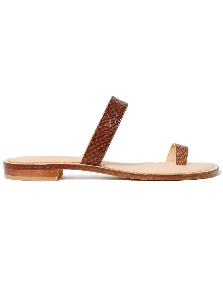 Hazelnut brown coloured sustainable sandal by ALINASCHUERFELD